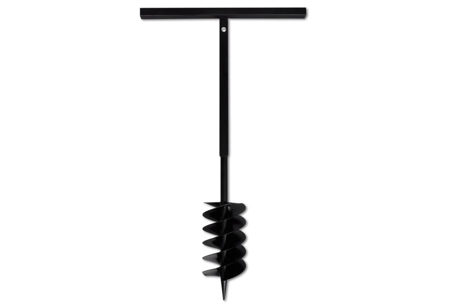 vidaXL 141026 Ground Drill With Handle Auger Bit 150mm Three Spirals Steel Black-4