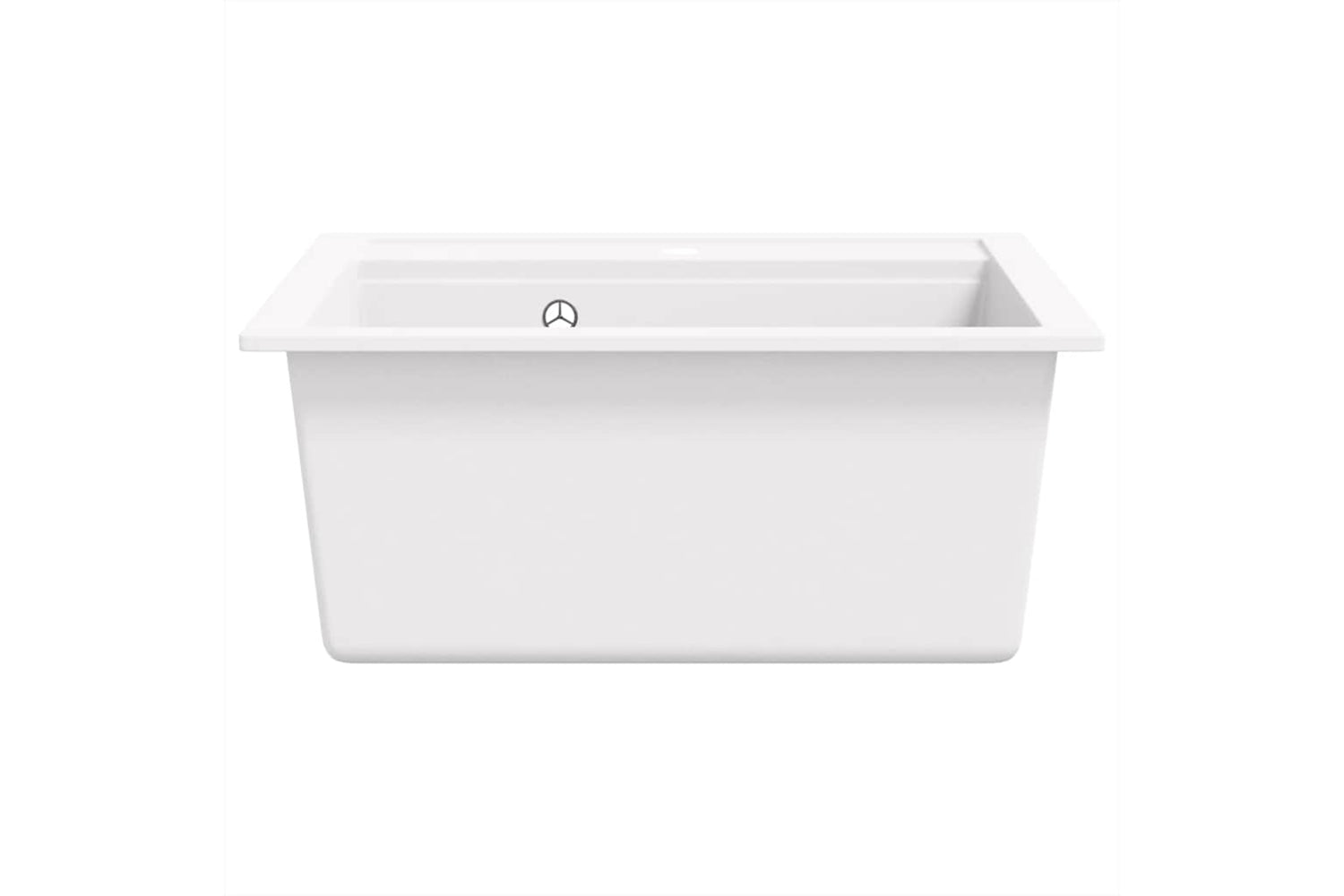 Vidaxl Granite Kitchen Sink Single Basin White-3