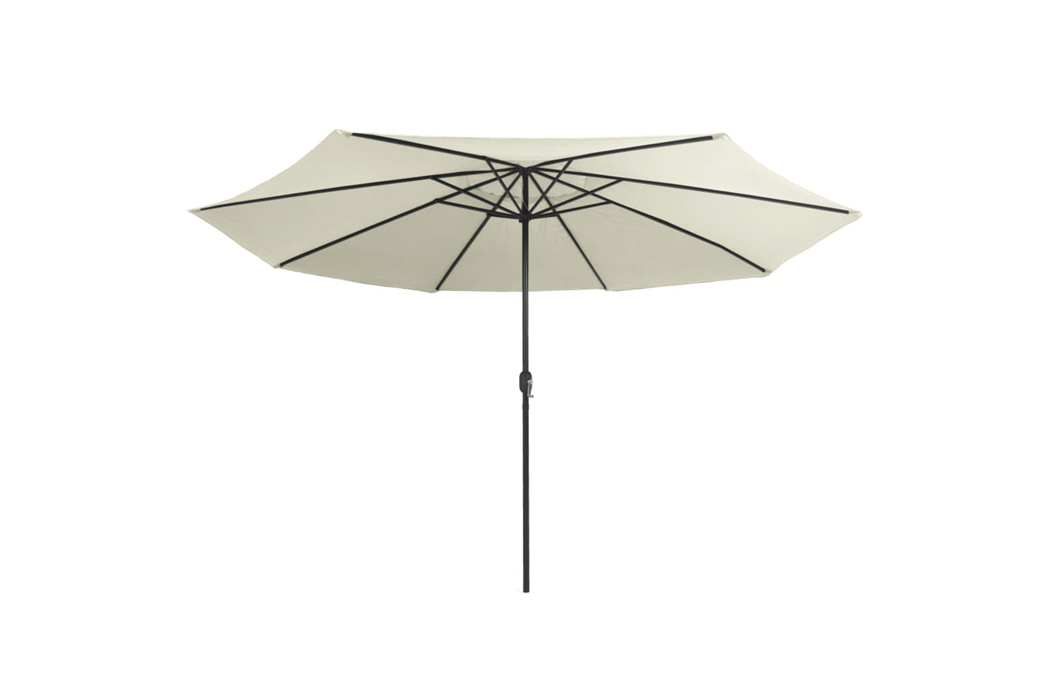vidaXL Outdoor Parasol With Metal Pole 390cm Sand White-3