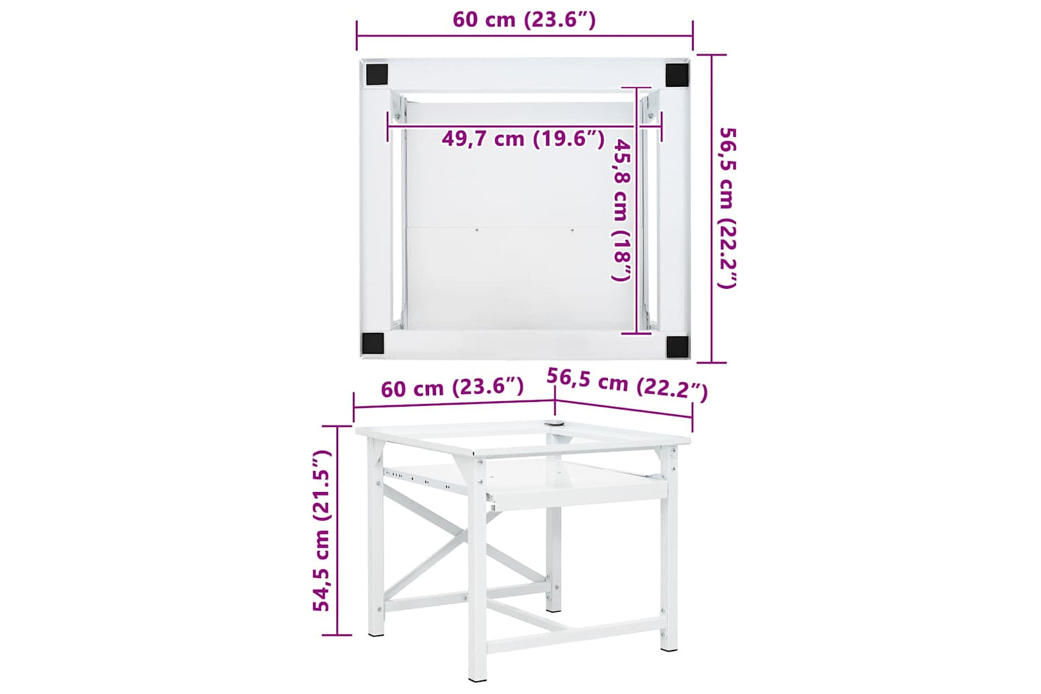 Vidaxl 50449 Washing Machine Pedestal With Pull-out Shelf White-9