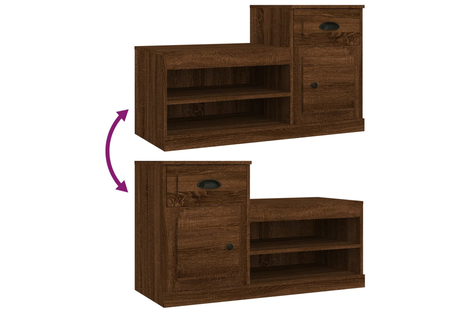 vidaXL 816423 Shoe Cabinet Brown Oak 100x42x60cm Engineered Wood-8