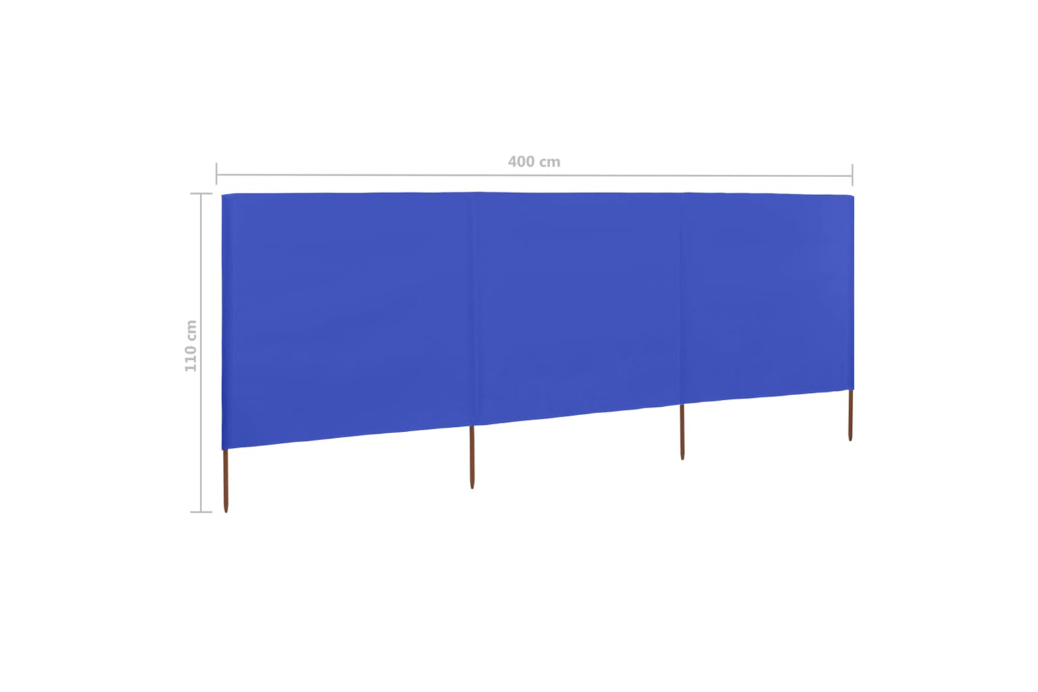 vidaXL 47145 3-panel Wind Screen Fabric 400x80cm Azure Blue-6