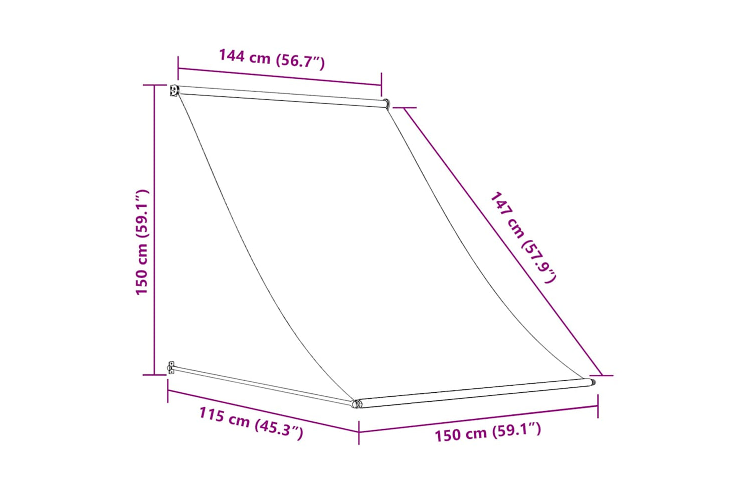 Vidaxl Retractable Awning 150x150 Cm Cream-7