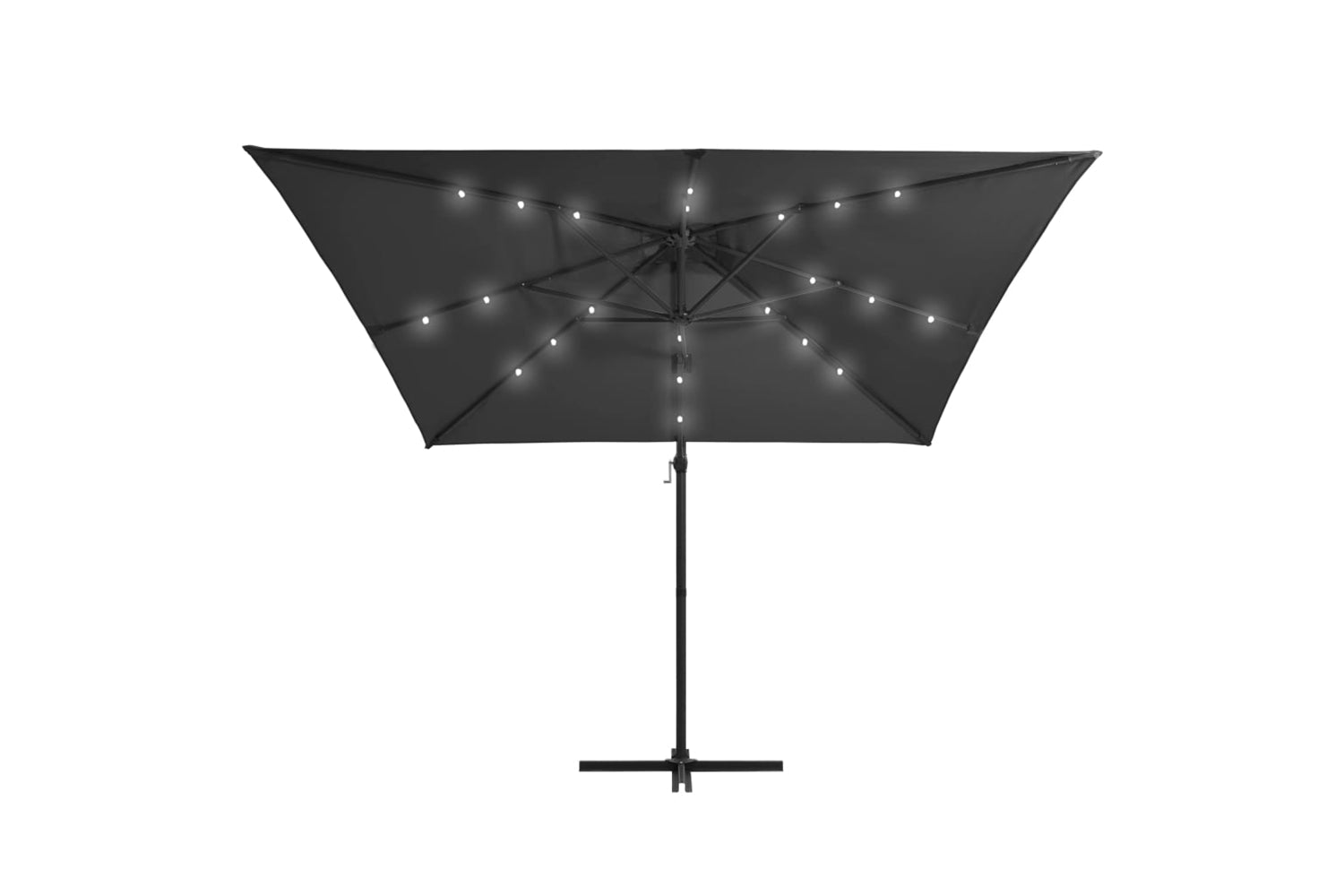 Vidaxl 46994 Cantilever Umbrella With Led Lights And Steel Pole 250x250 Cm Anthracite-3
