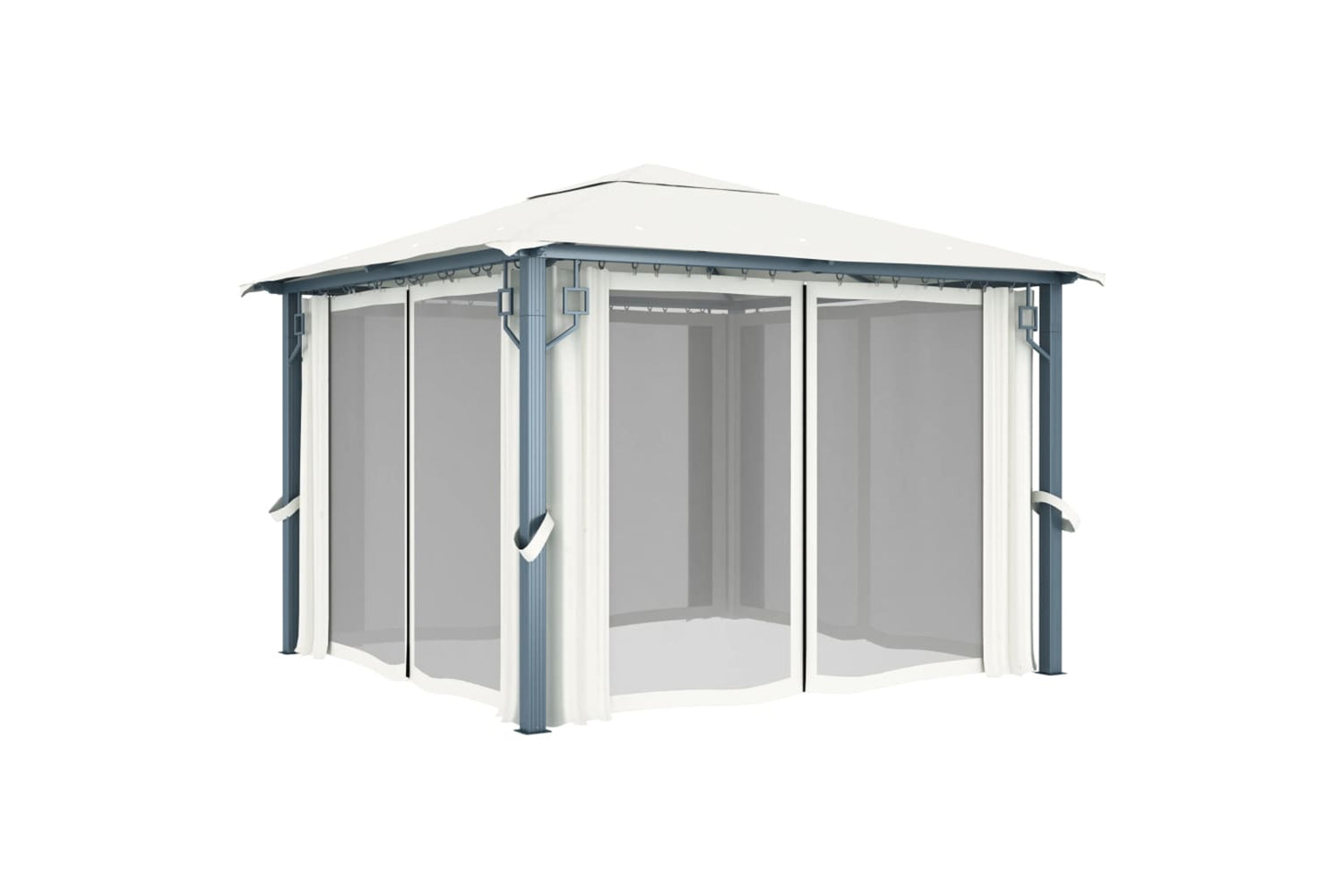 vidaXL 48042 Gazebo With Curtain 300x300cm Cream Aluminium-3