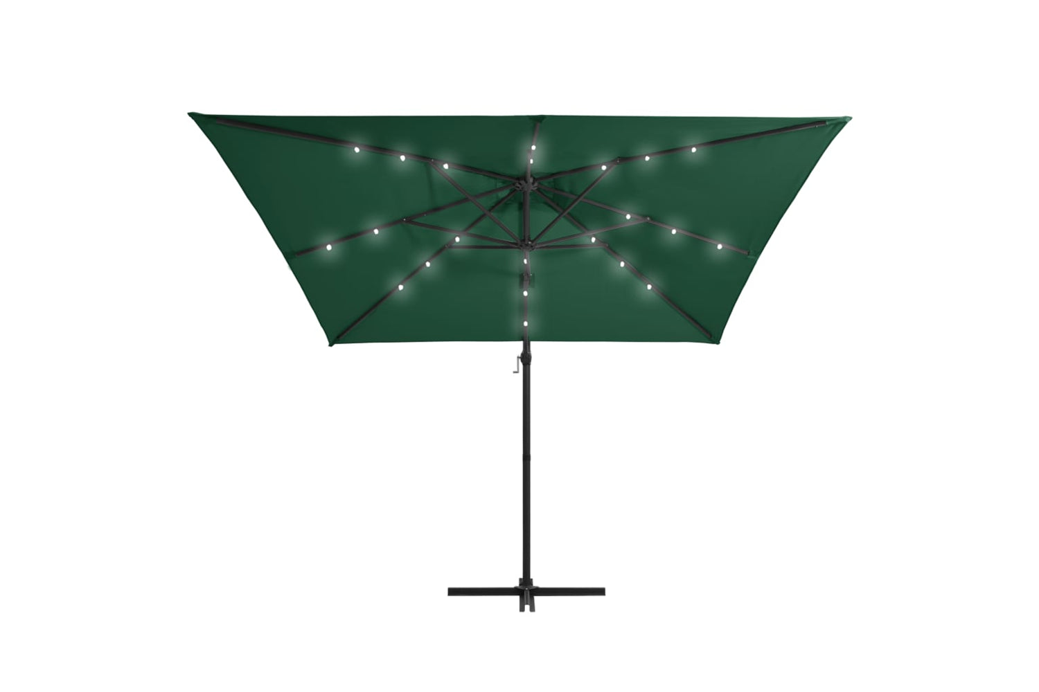Vidaxl 46993 Cantilever Umbrella With Led Lights And Steel Pole 250x250 Cm Green-3