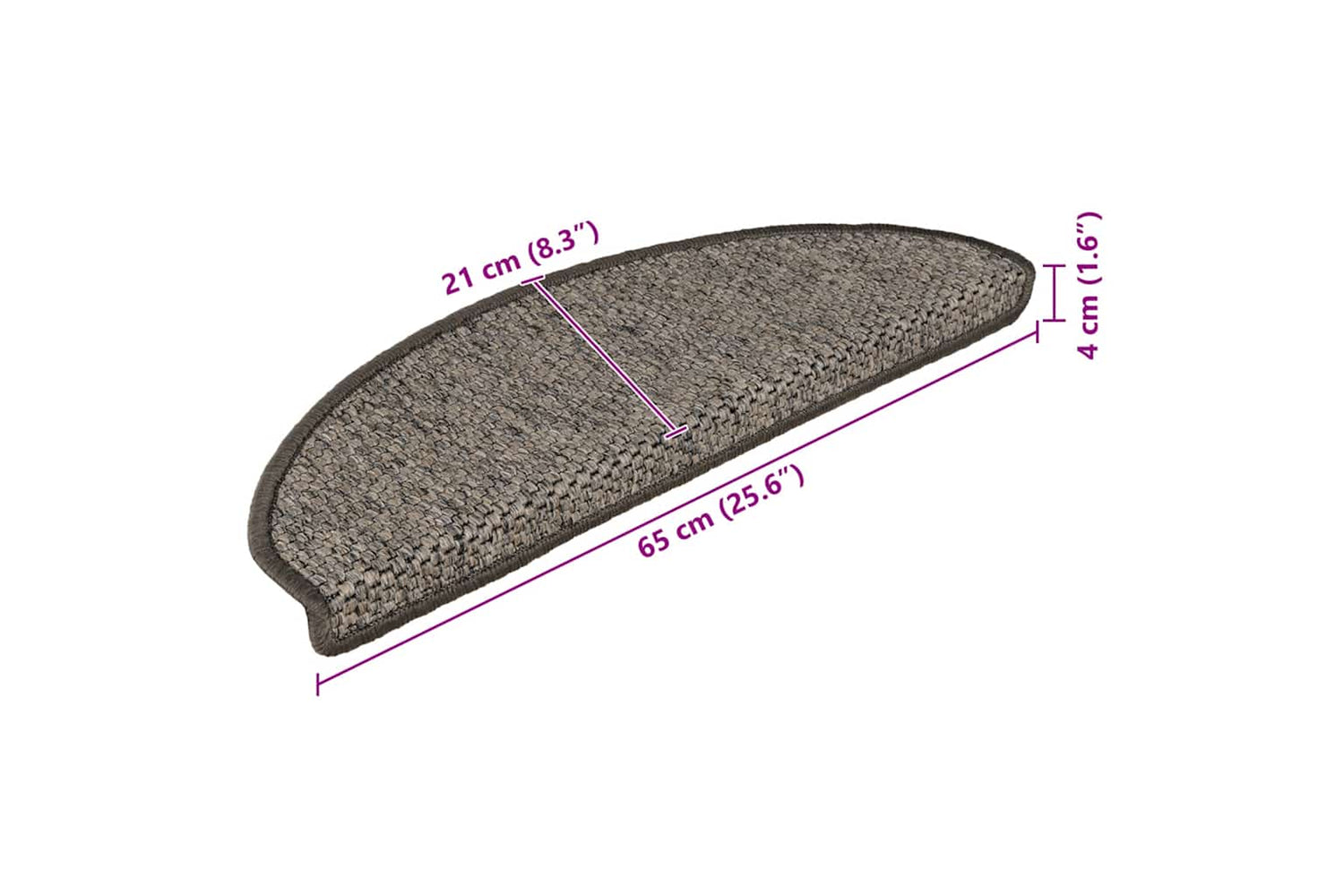 vidaXL 326872 Stair Mats Self-adhesive Sisal-look 15 Pcs 65x21x4cm Anthracite-8