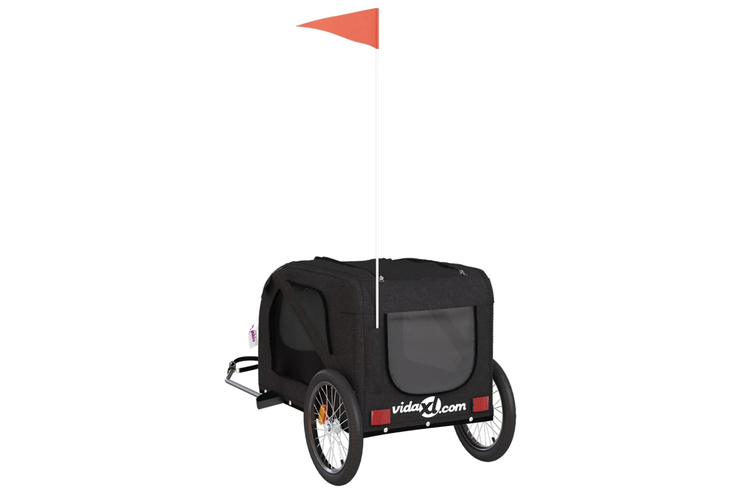 Vidaxl 93884 Pet Bike Trailer Black Oxford Fabric And Iron-7