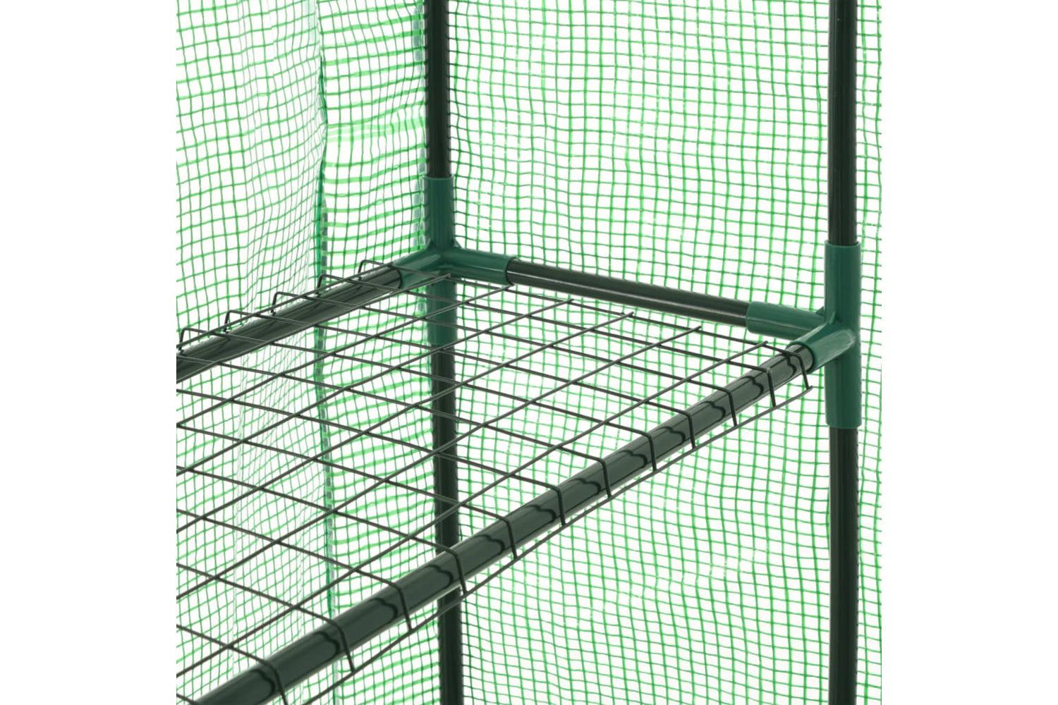 vidaXL 46913 Walk-in Greenhouse With 12 Shelves Steel 143x214x196cm-5