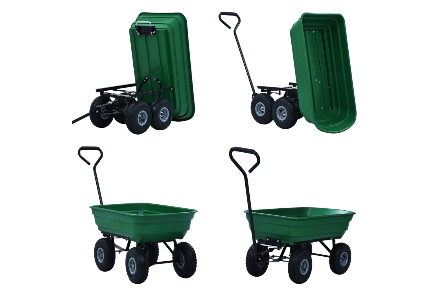 Vidaxl 145507 Garden Tipping Hand Cart 300 Kg 75l Green-4