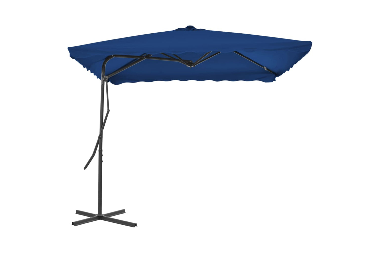 vidaXL 312517 Outdoor Parasol With Steel Pole Blue 250x250x230cm-2