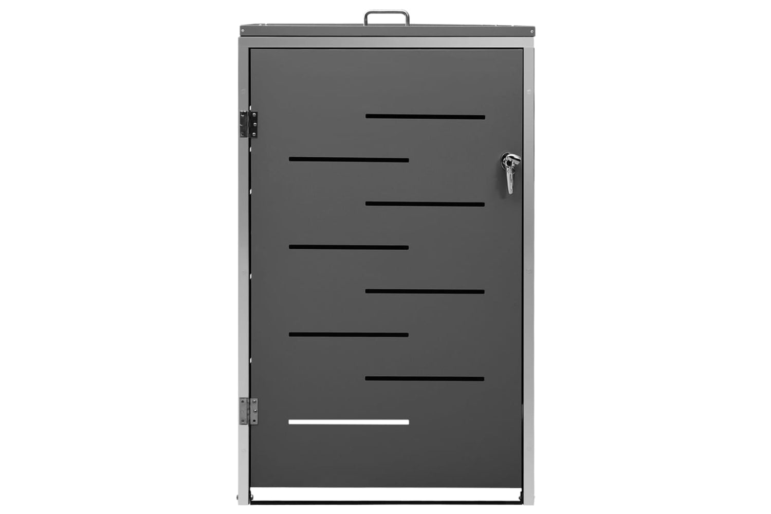 vidaXL Single Wheelie Bin Shed 69x77.5x112.5cm Stainless Steel-4