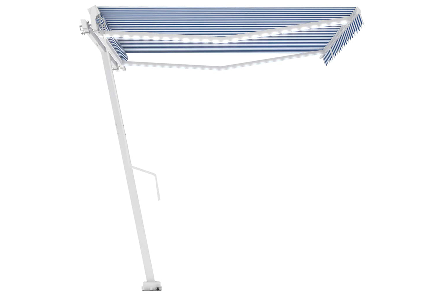 vidaXL 3069621 Manual Retractable Awning With Led 400x350cm Blue And White-4