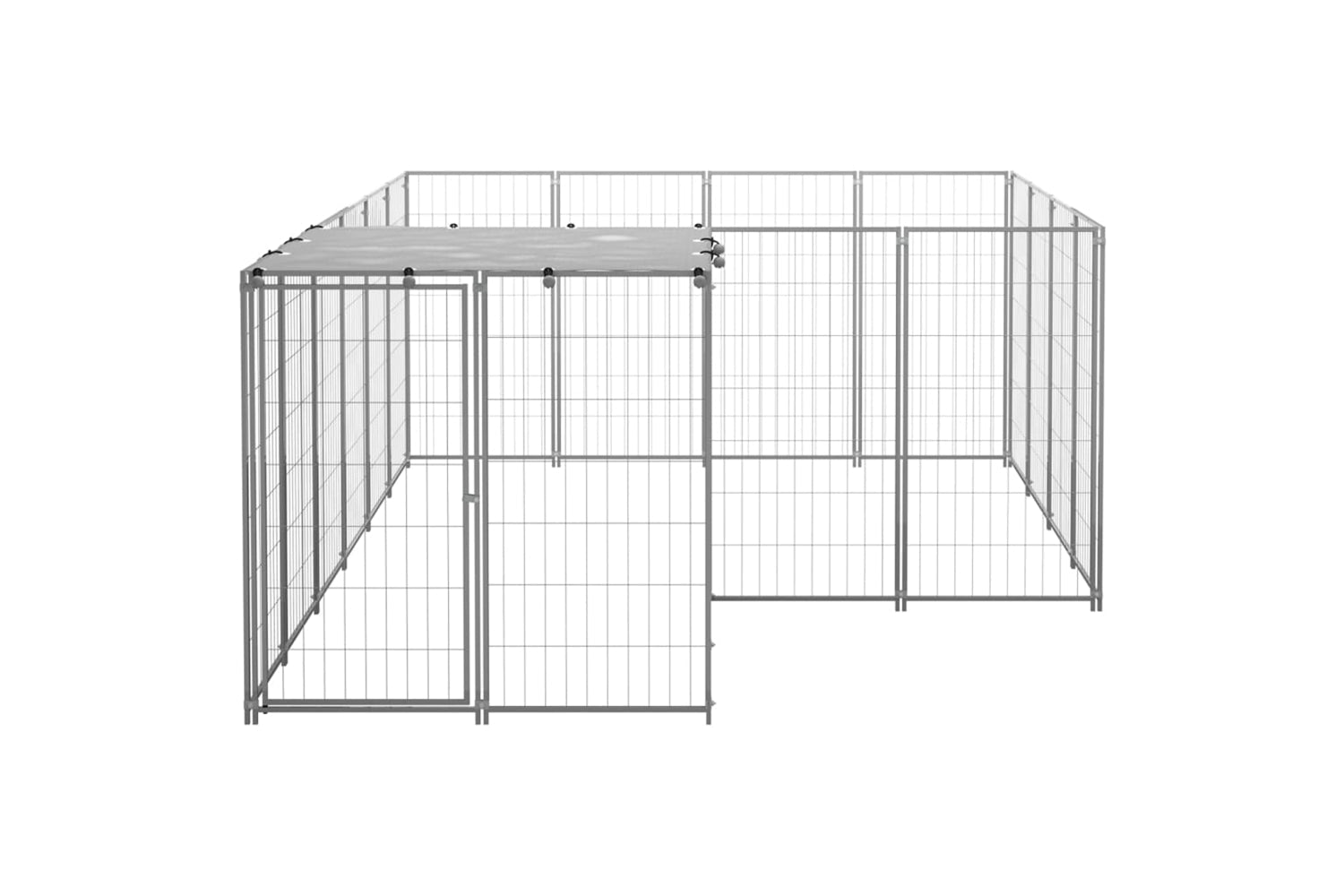 Vidaxl 3082208 Dog Kennel Silver 6.05 M2 Steel-3