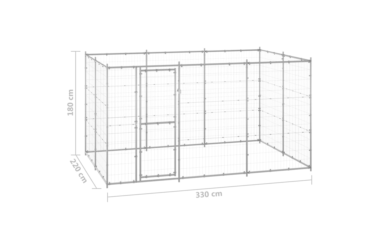 Vidaxl 3082308 Outdoor Dog Kennel Galvanised Steel 7.26 M2-6