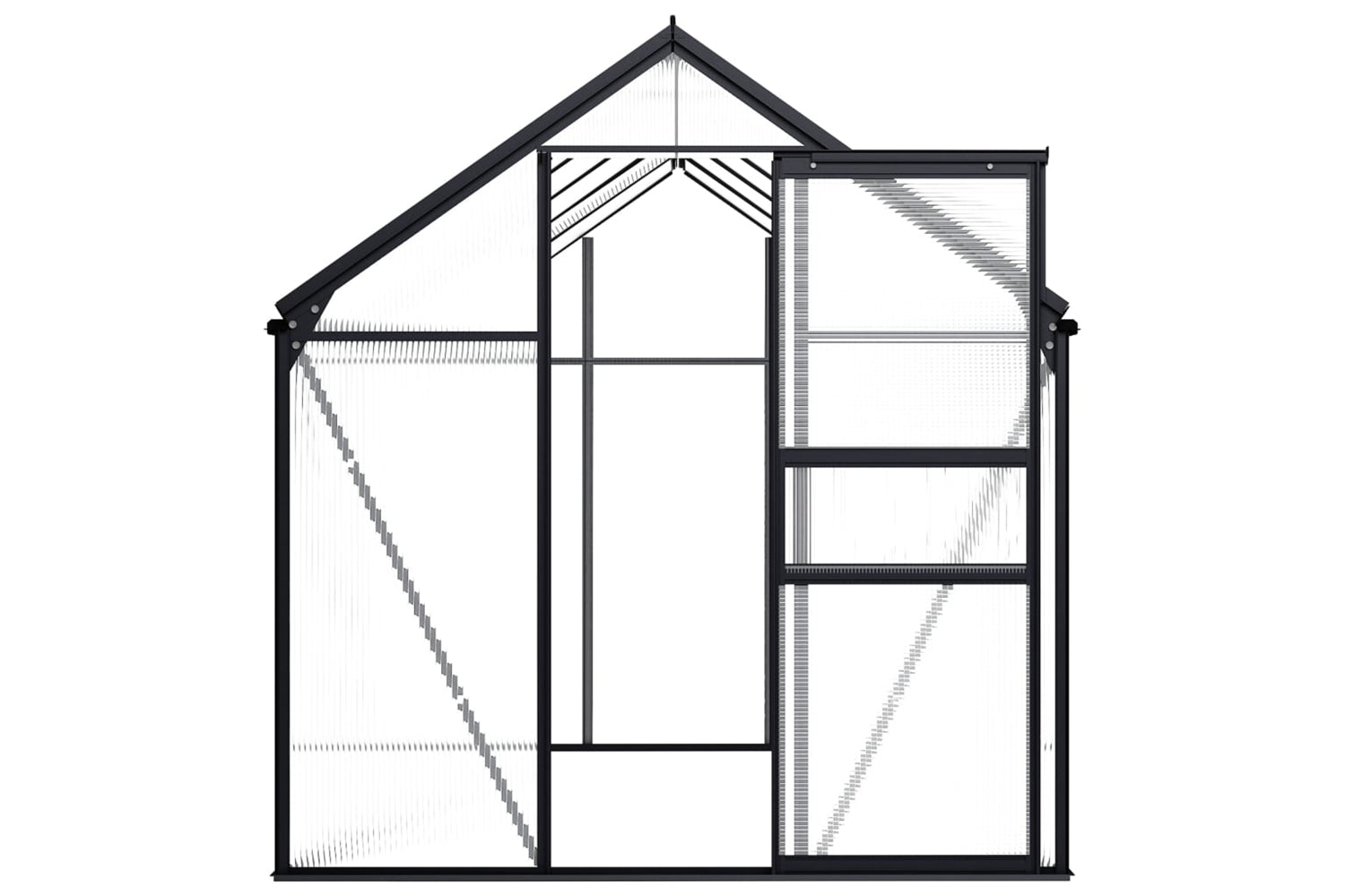 Vidaxl 48211 Greenhouse Anthracite Aluminium 5.89 Mâ²-3