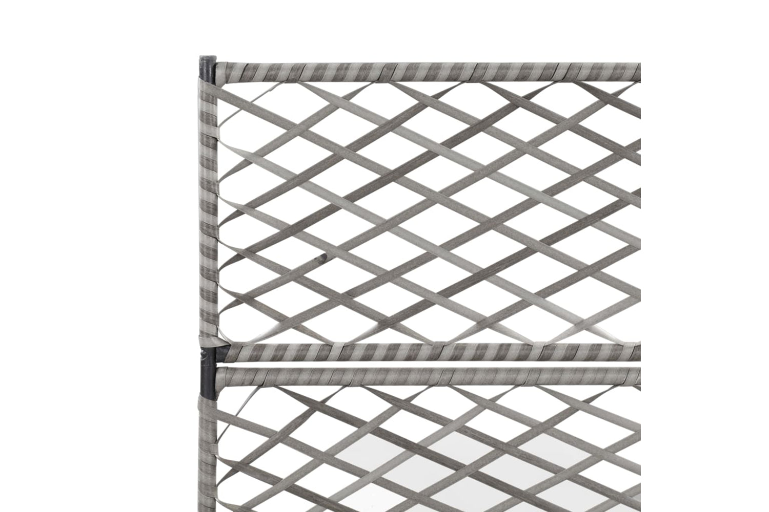vidaXL 46935 Trellis Raised Bed With 3 Pots 83x30x130cm Poly Rattan Grey-5