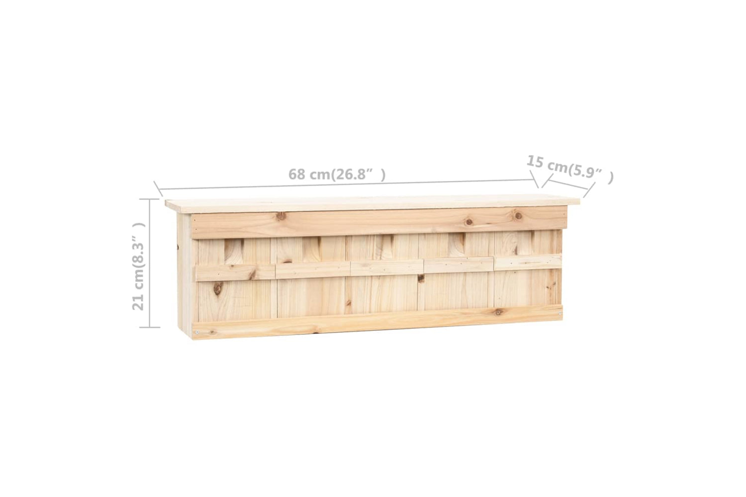 vidaXL 47245 Sparrow House With 5 Rooms 68x15x21cm Firwood-7