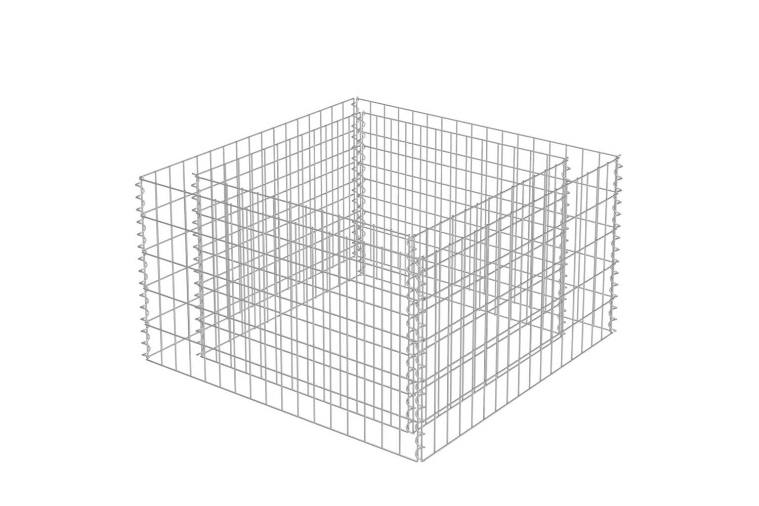 vidaXL 143557 Gabion Raised Bed Galvanised Steel 90x90x50cm-2