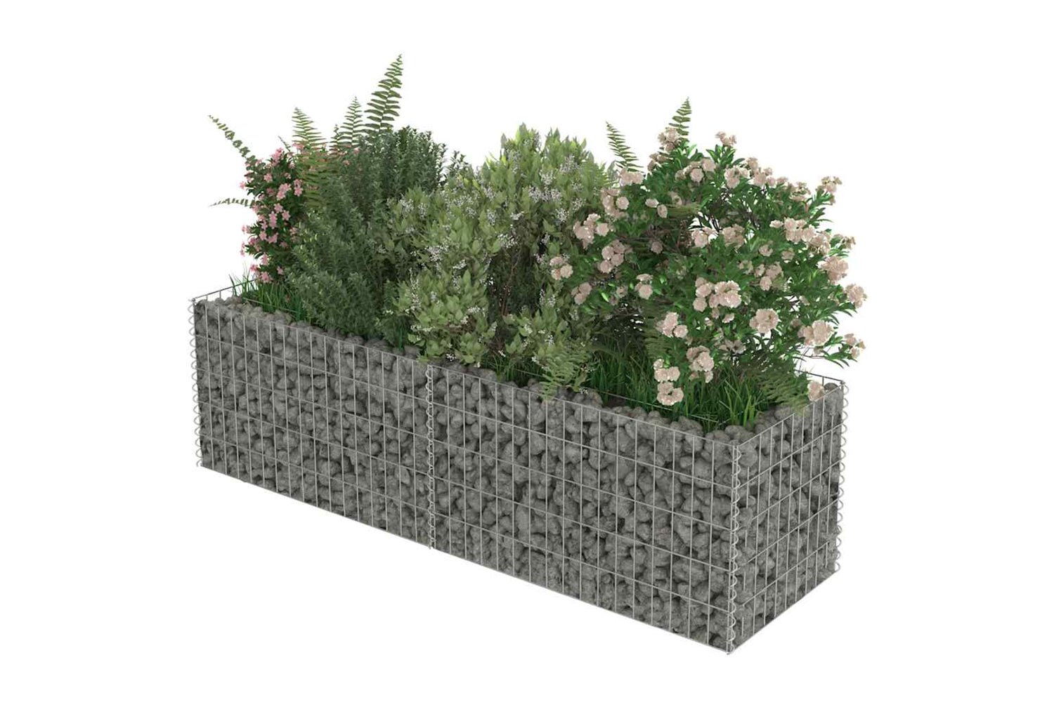 vidaXL 143559 Gabion Raised Bed Galvanised Steel 180x50x50cm-3