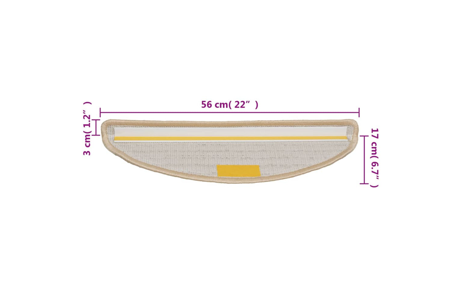 vidaXL 133896 Carpet Stair Treads 15 Pcs Cream 56x17x3cm-7