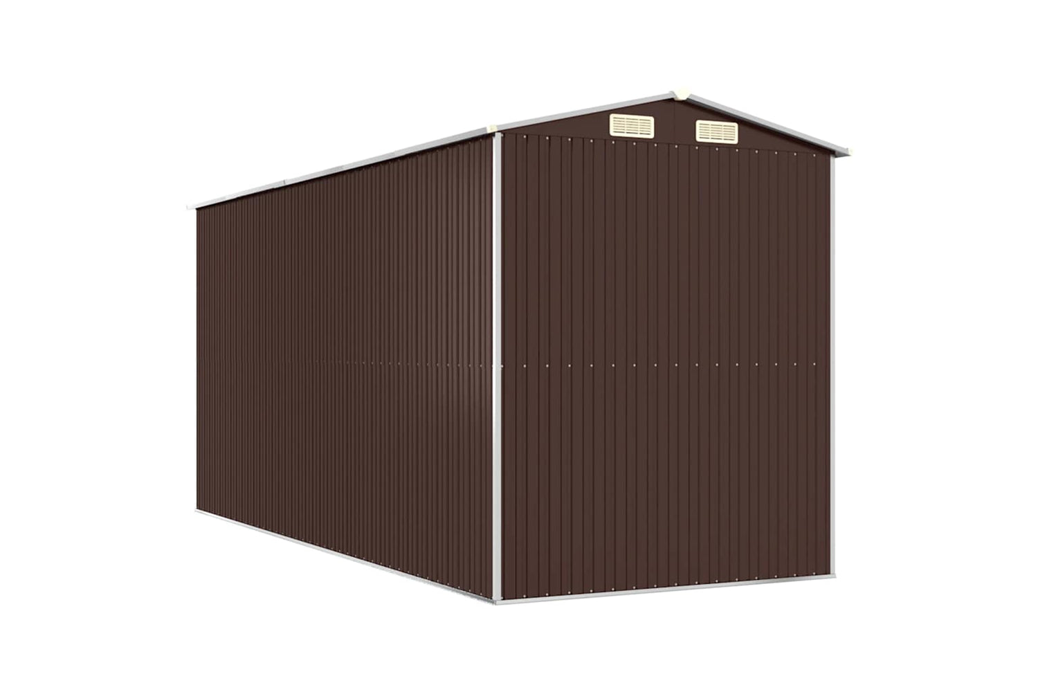 vidaXL 3147463 Garden Shed Dark Brown 192x440x223cm Galvanised Steel-5