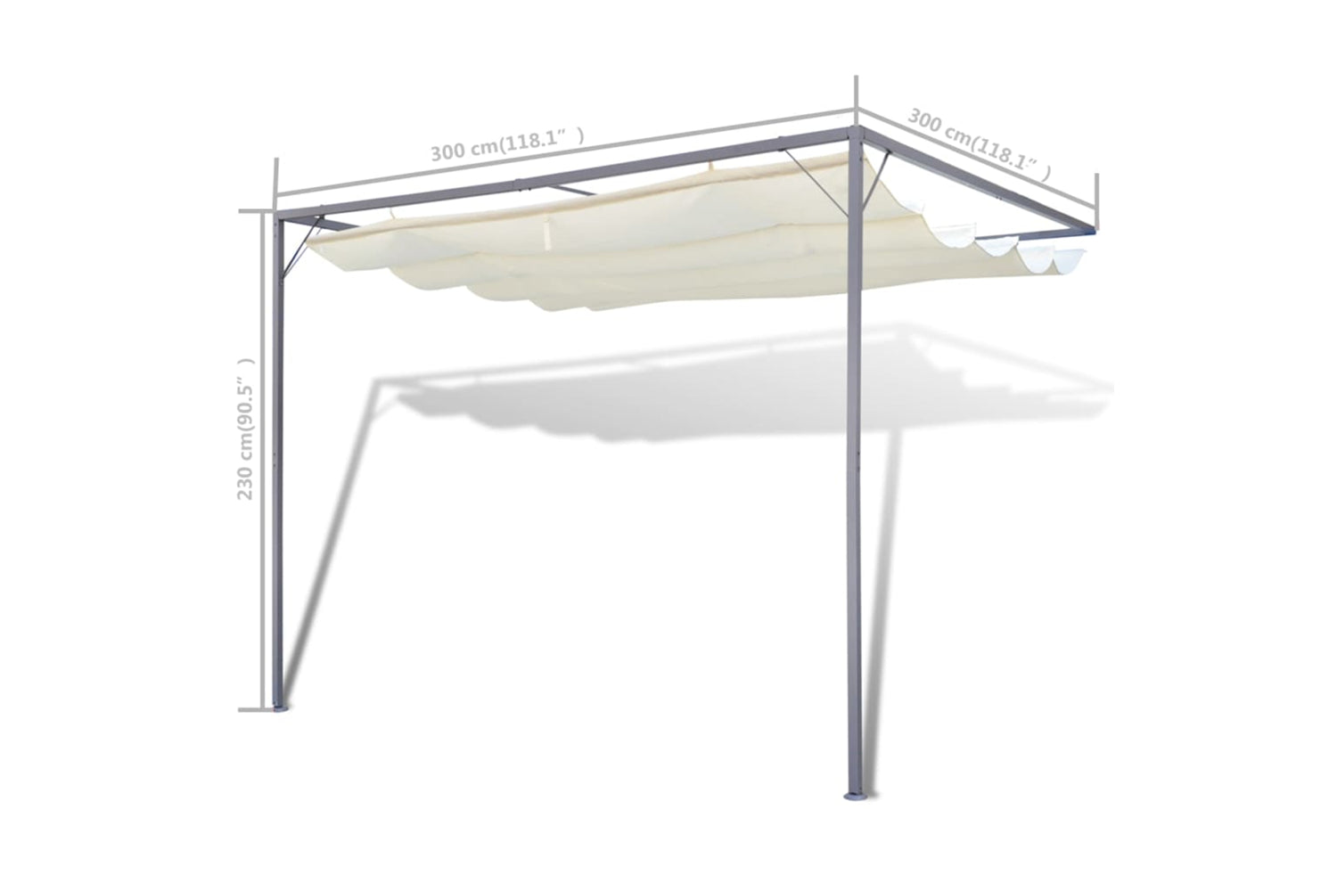 Vidaxl 40787 Garden Patio Awning Sun Shade Canopy Wall Gazebo-4