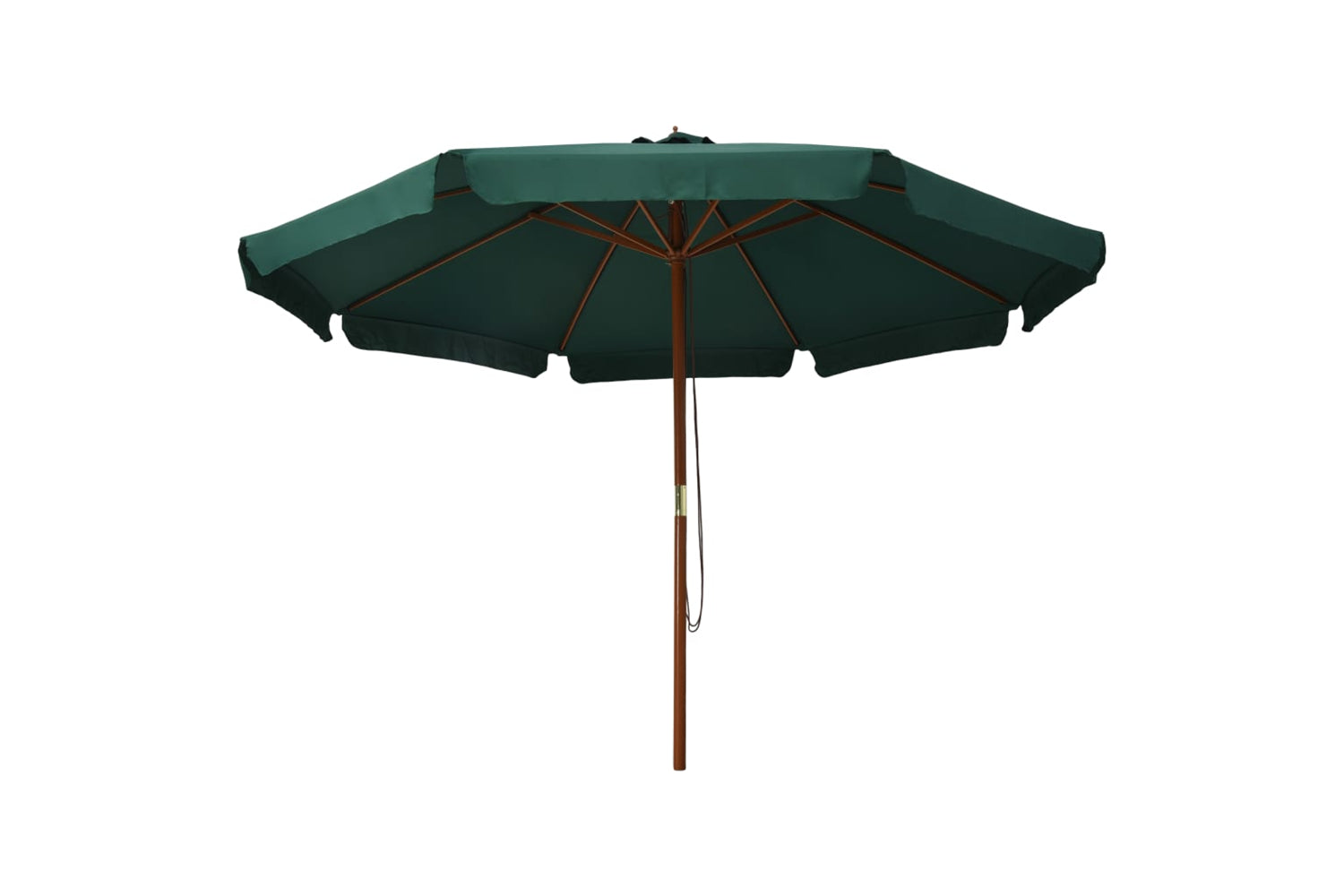 vidaXL 47213 Outdoor Parasol With Wooden Pole 330cm Green-2