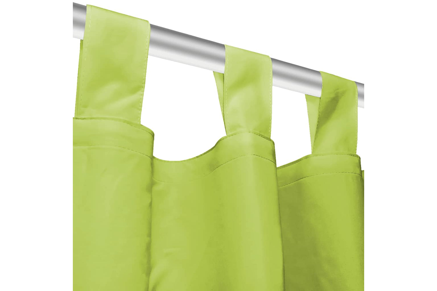 vidaXL 132222 Micro-satin Curtains 2 Pcs With Loops 140x175cm Green-4