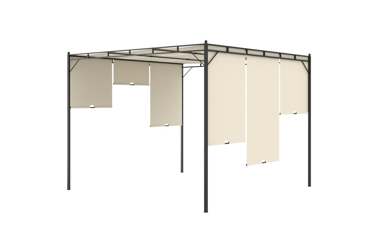 Vidaxl 47993 Garden Gazebo With Side Curtain 3x3x2.25m Cream-6