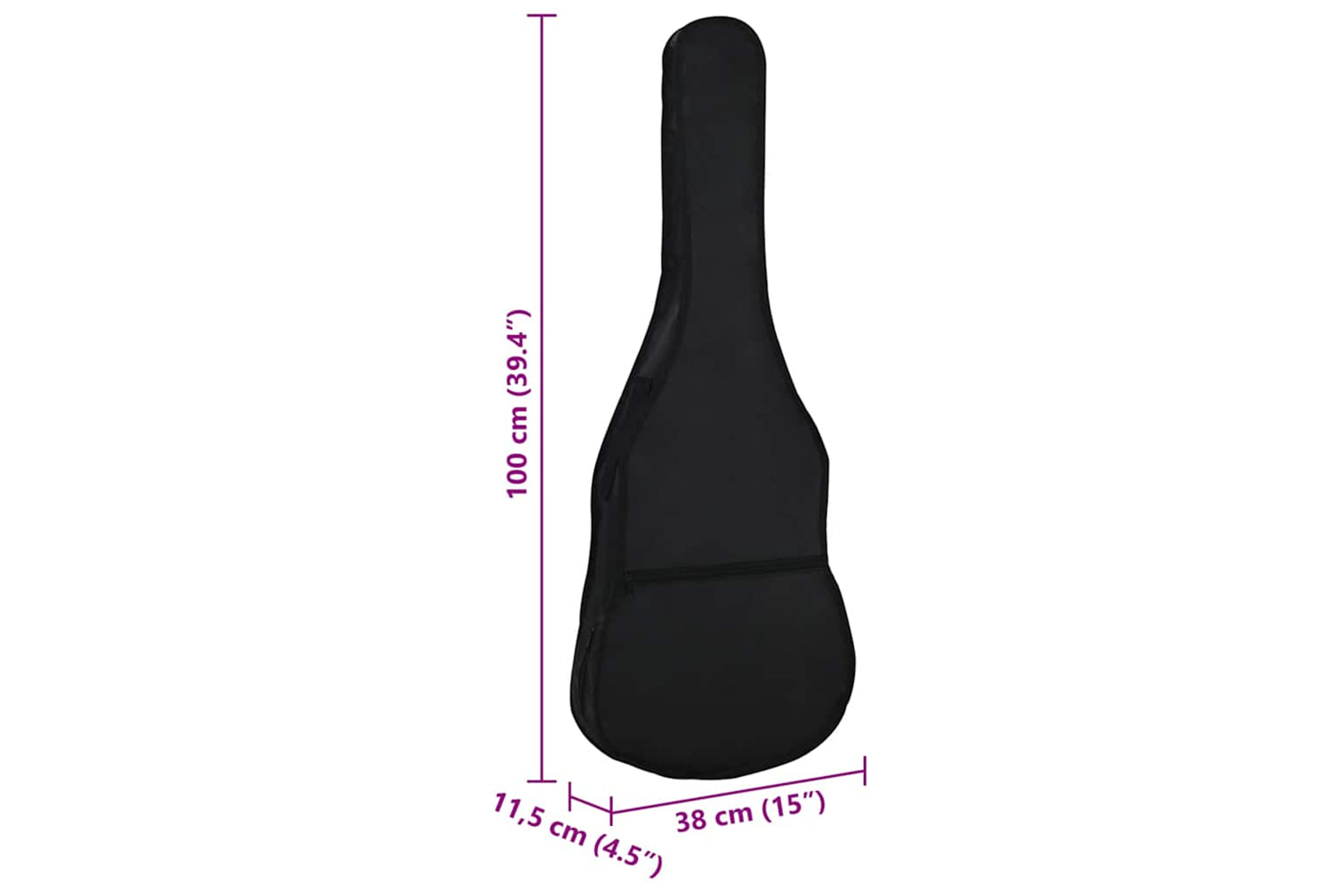 vidaXL 70155 Guitar Bag For 4/4 Classical Guitar Black 100x37cm Fabric-7