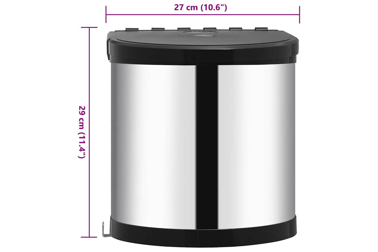 Vidaxl 51171 Kitchen Built-in Dust Bin Stainless Steel 8 L-7