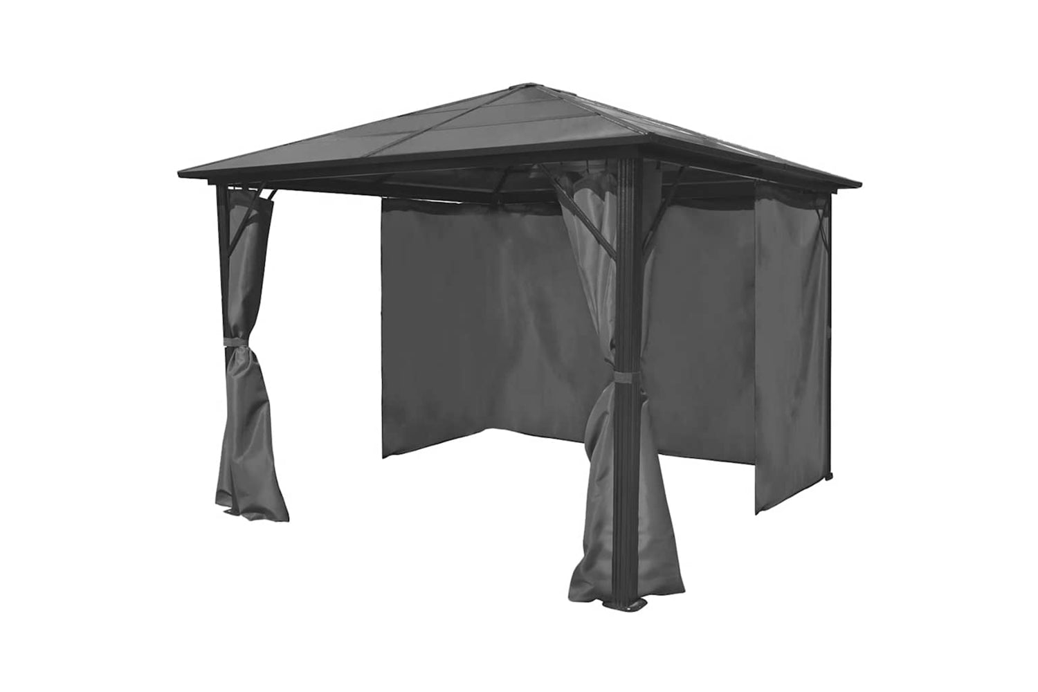 vidaXL 44889 Gazebo With Curtain Anthracite Aluminium 300x300cm-2