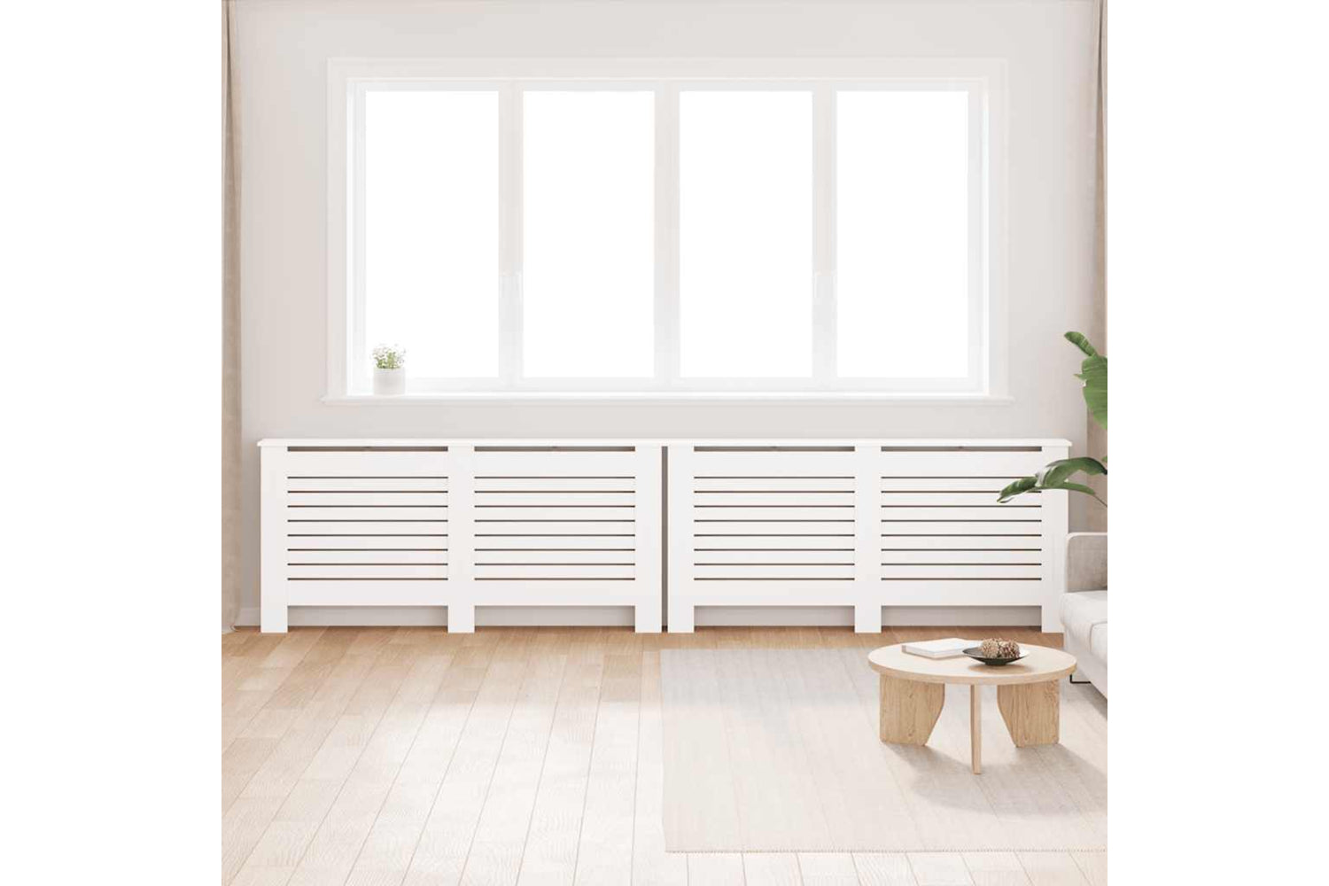 vidaXL 3051376 Radiator Covers 2 Pcs White 172x19x81.5cm Mdf-2