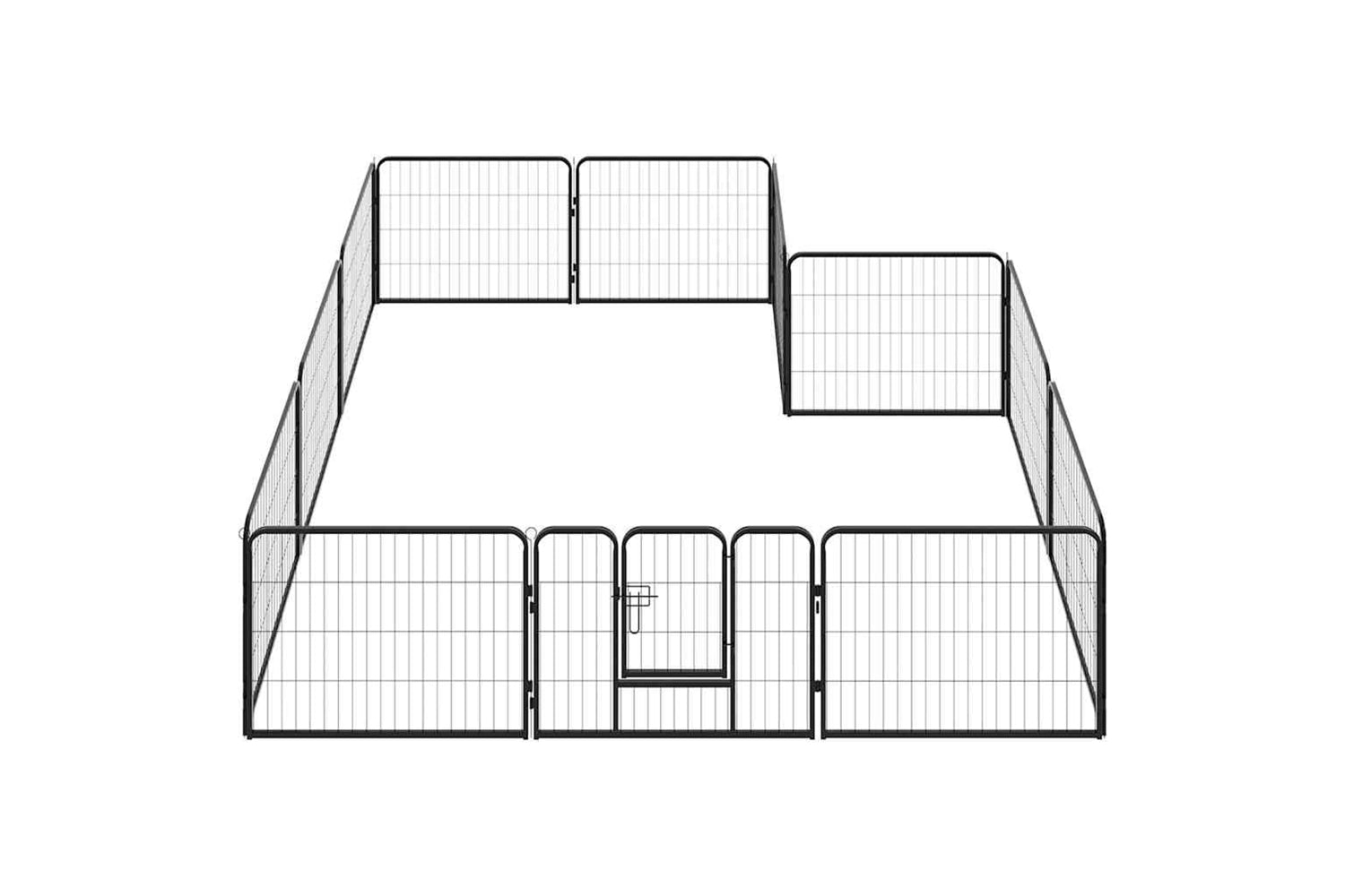 vidaXL 170573 Dog Playpen 12 Panels Steel 80x60cm Black-2
