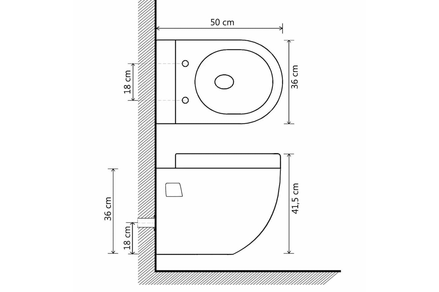 Vidaxl 143022 Wall-hung Toilet Ceramic White-8