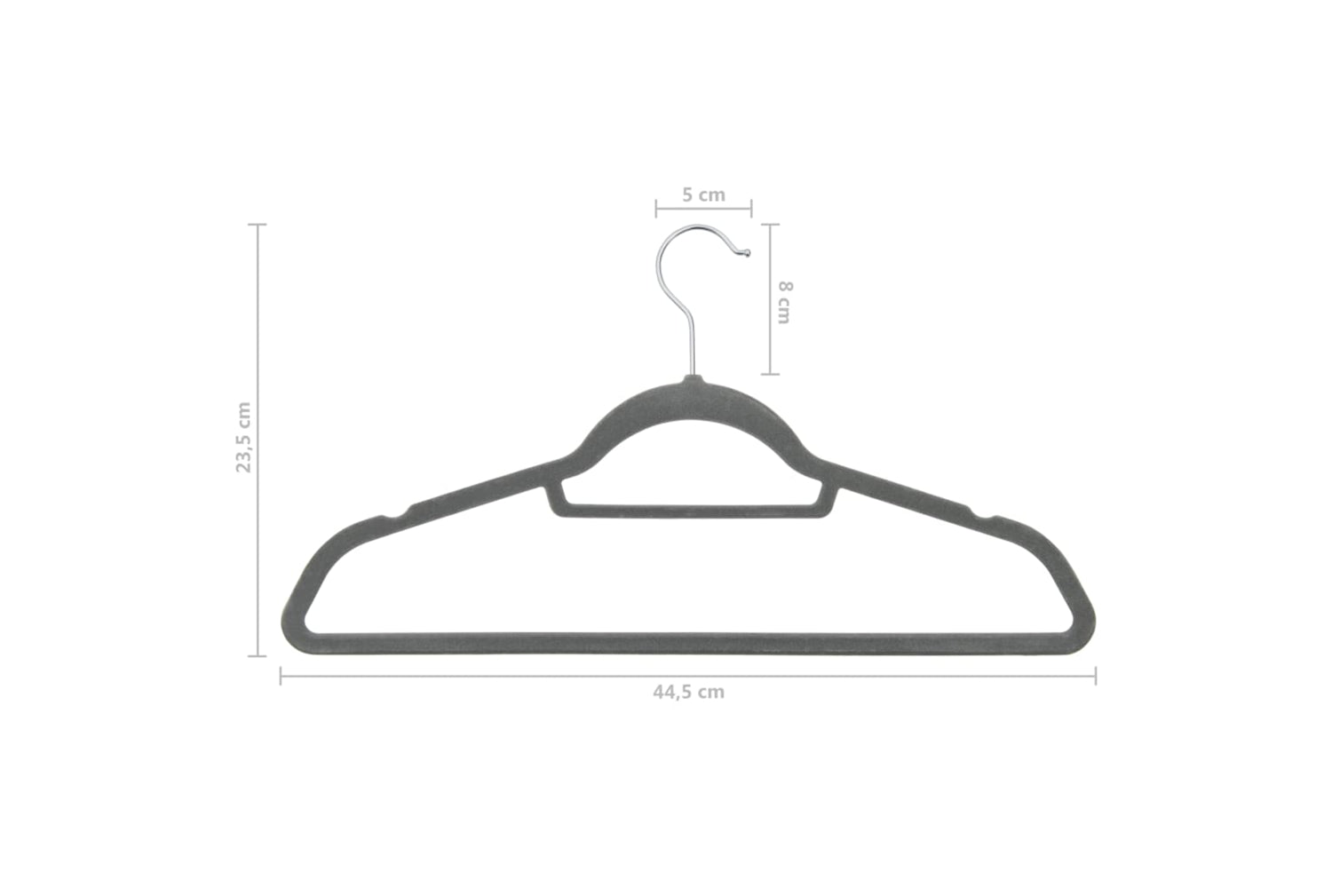 Vidaxl 289919 100 Pcs Clothes Hanger Set Anti-slip Grey Velvet-7