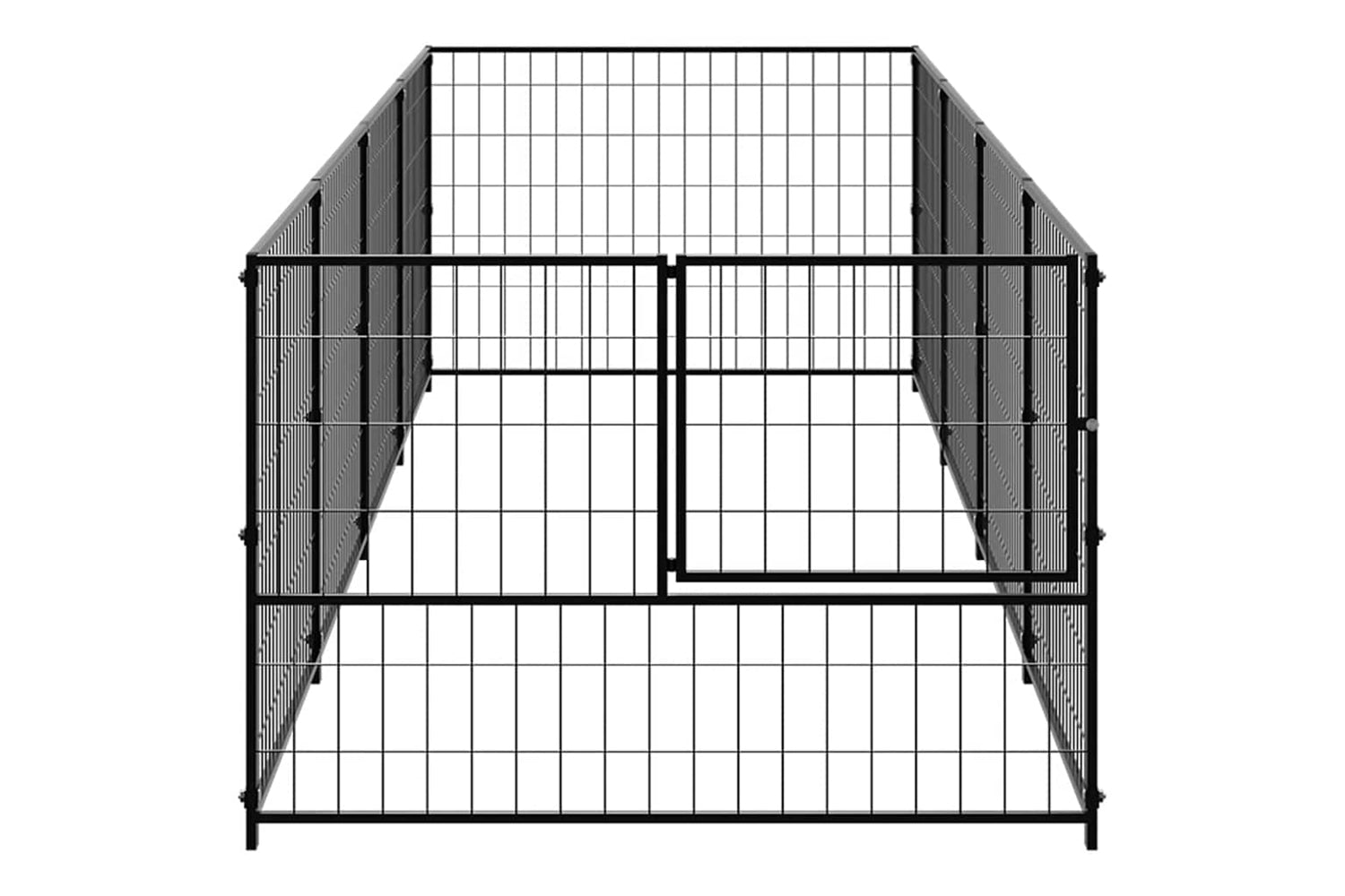 Vidaxl 3082094 Dog Kennel Black 4 M2 Steel-3