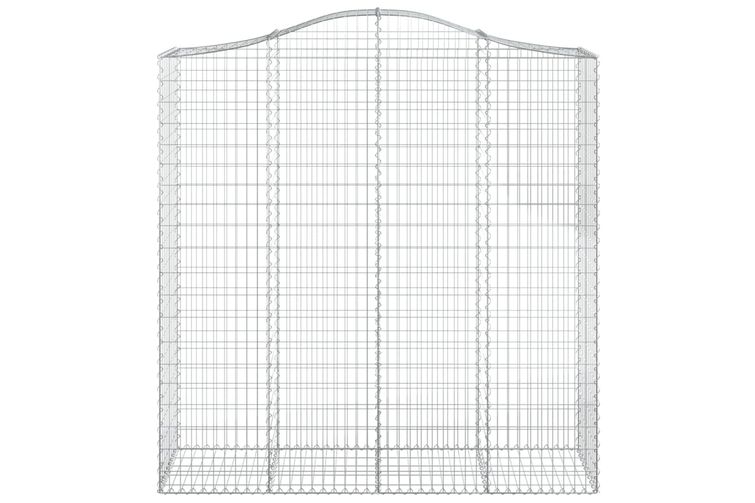 vidaXL 3145745 Arched Gabion Baskets 2 Pcs 200x50x200/220cm Galvanised Iron-3
