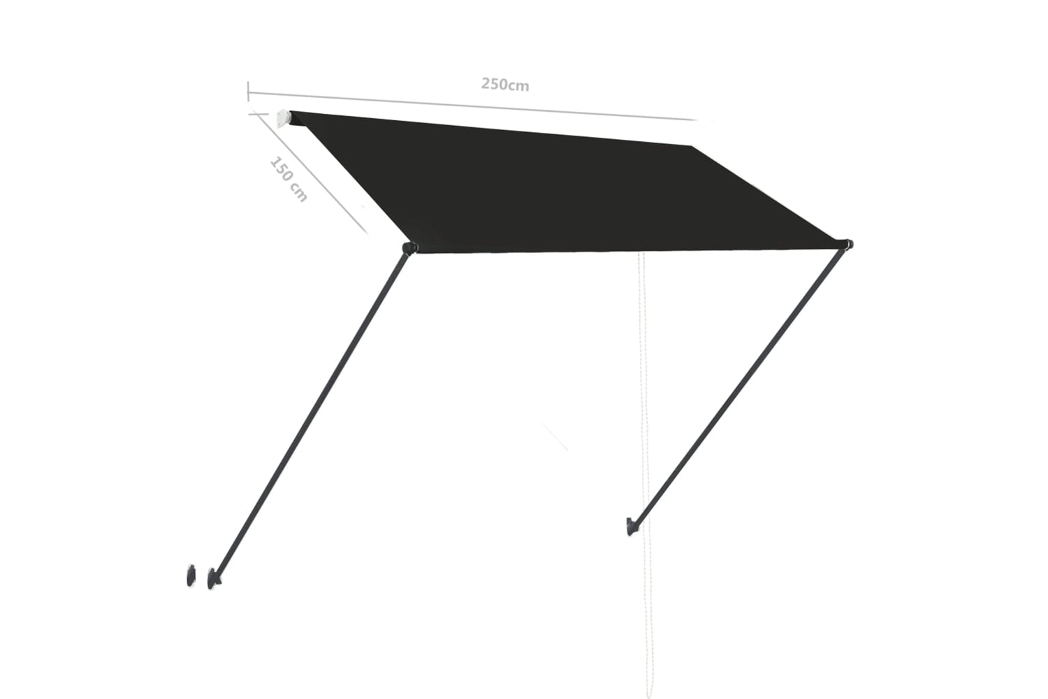 vidaXL 145917 Retractable Awning With Led 250x150cm Anthracite-8