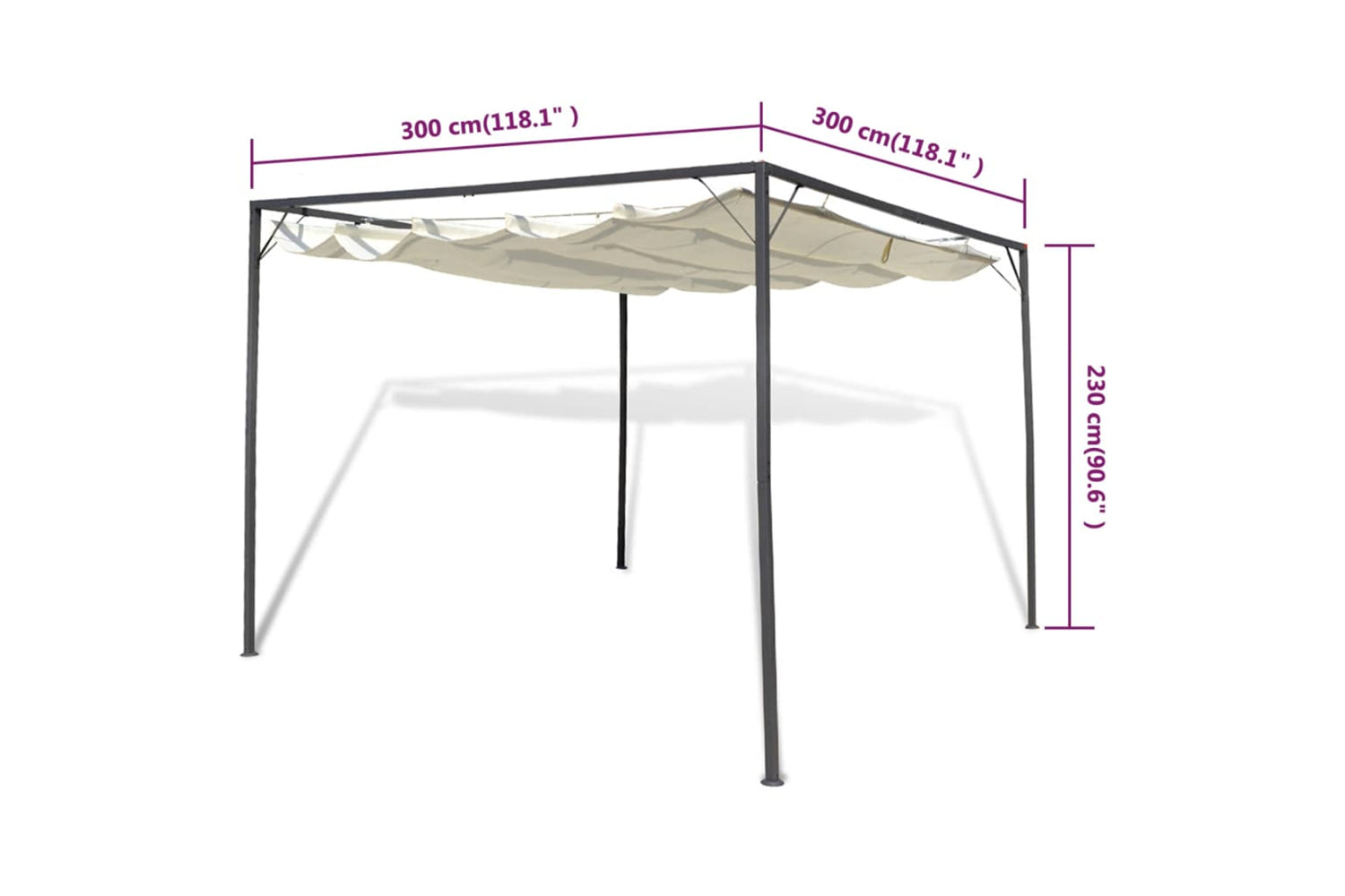 Vidaxl 40786 Garden Gazebo With Retractable Roof Canopy-6