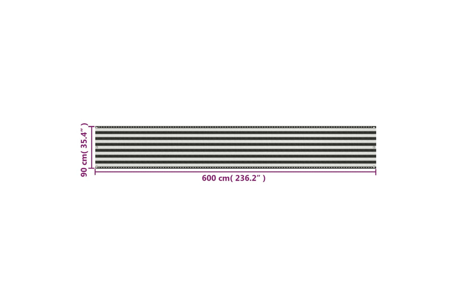 vidaXL 42319 Balcony Screen Hdpe 90x600cm Anthracite And White-5