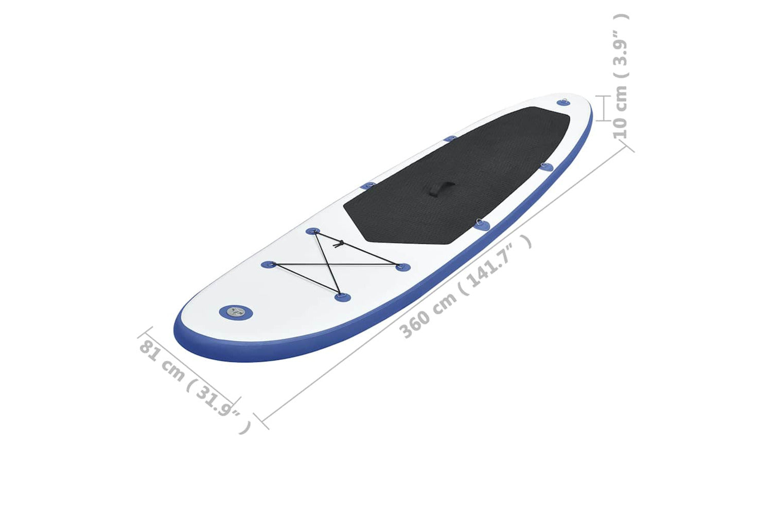 Vidaxl Stand Up Paddle Board Set Sup Surfboard Inflatable Blue And White-8