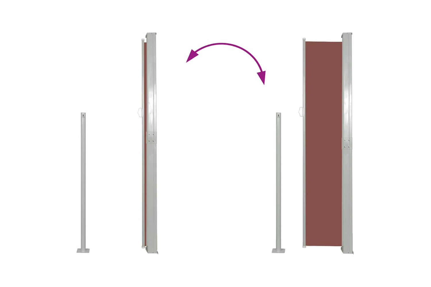 vidaXL 48369 Patio Retractable Side Awning 170x300cm Brown-6