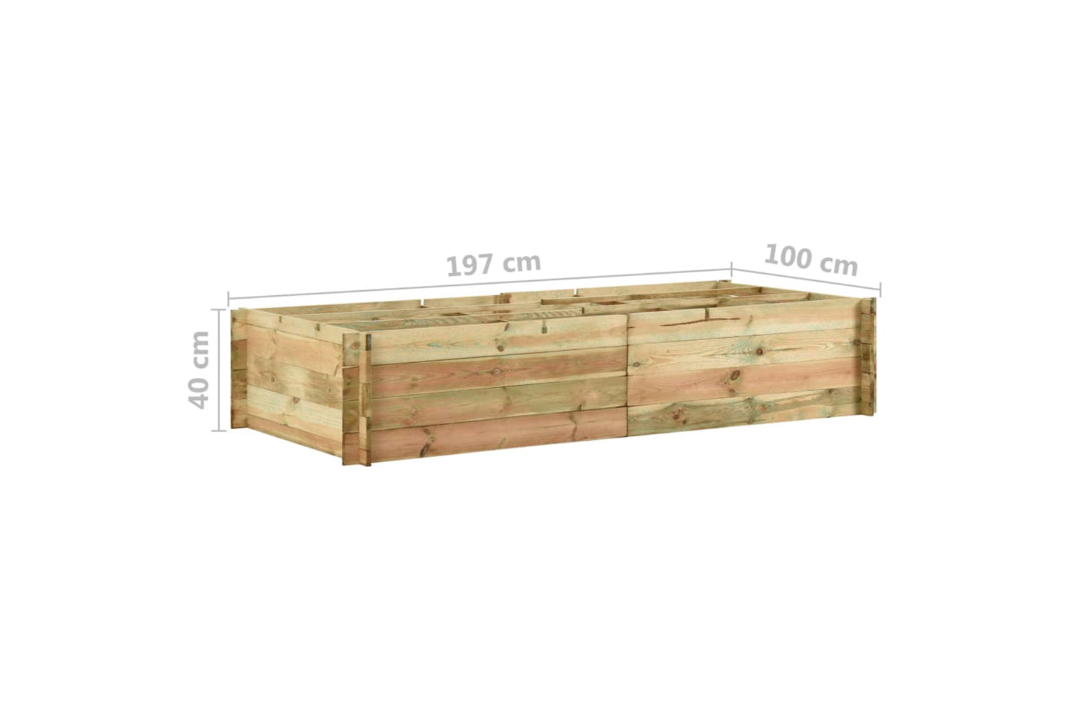 vidaXL 43345 Garden Raised Vegetable Bed Impregnated Pinewood 197x100x40cm-7