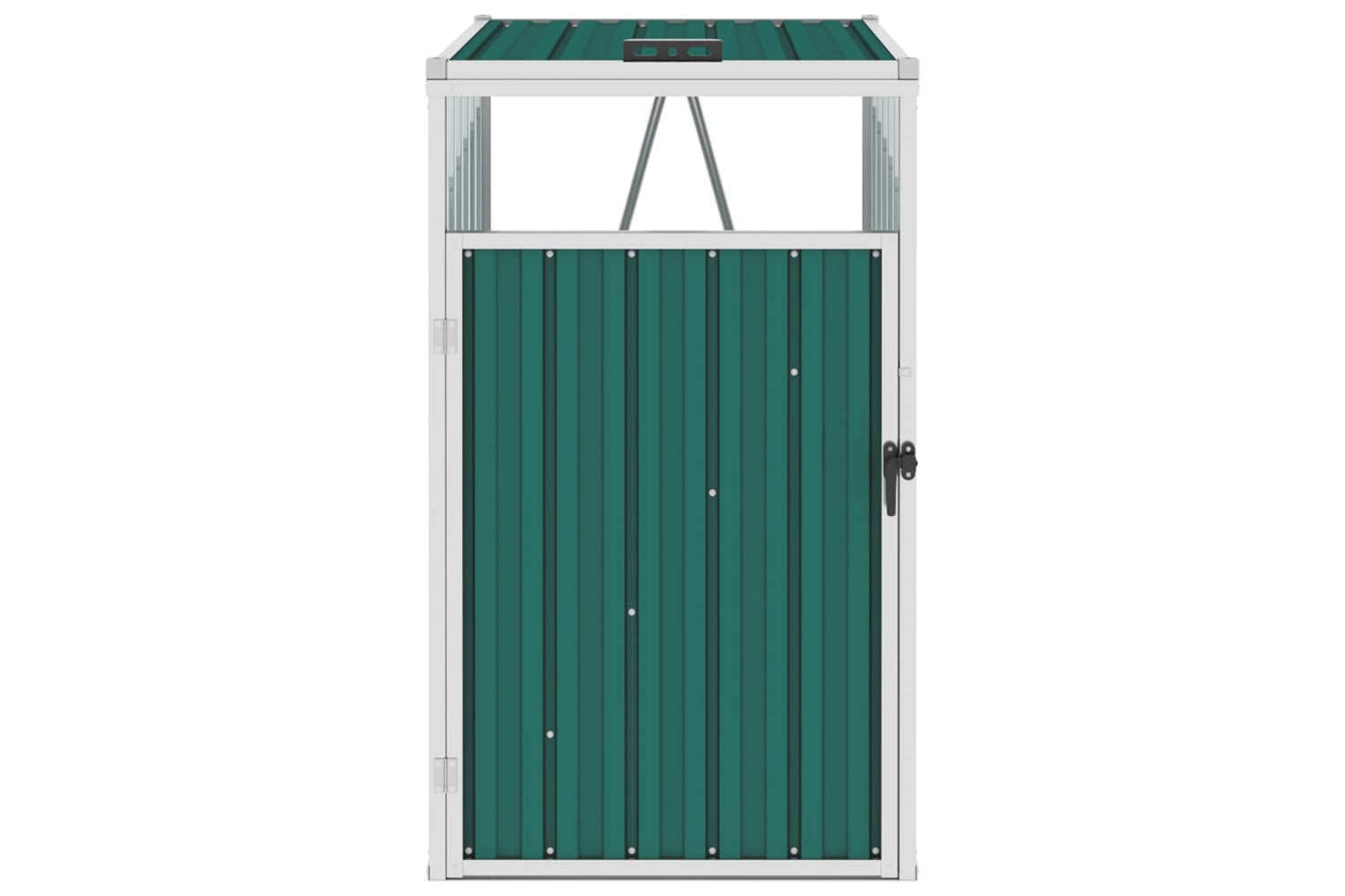 vidaXL Garbage Bin Shed Green 72x81x121cm Steel-2