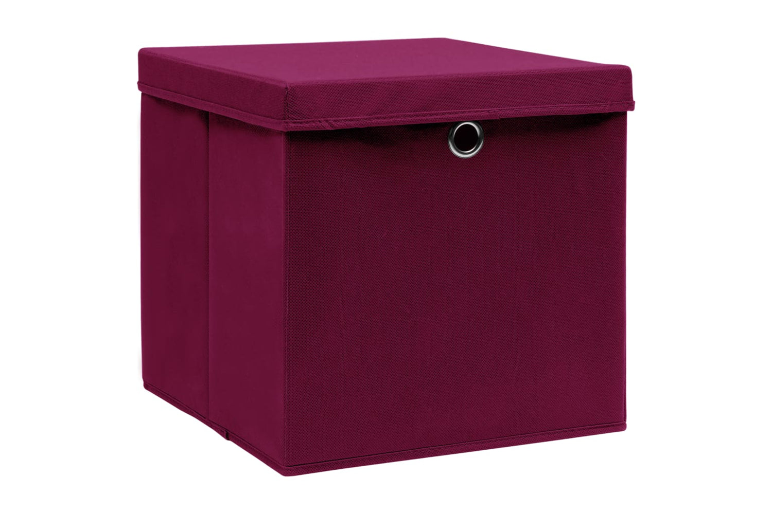 Vidaxl 288344 Storage Boxes With Lids 10 Pcs Dark Red 32x32x32 Cm Fabric-2