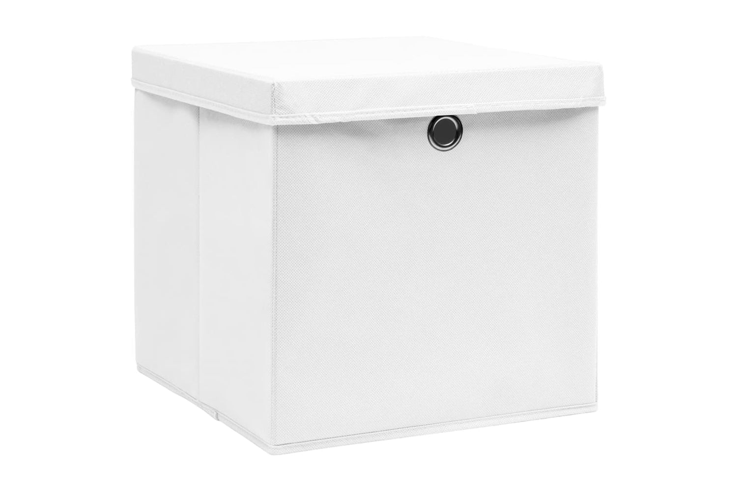 Vidaxl 288352 Storage Boxes With Lids 10 Pcs White 32x32x32 Cm Fabric-2