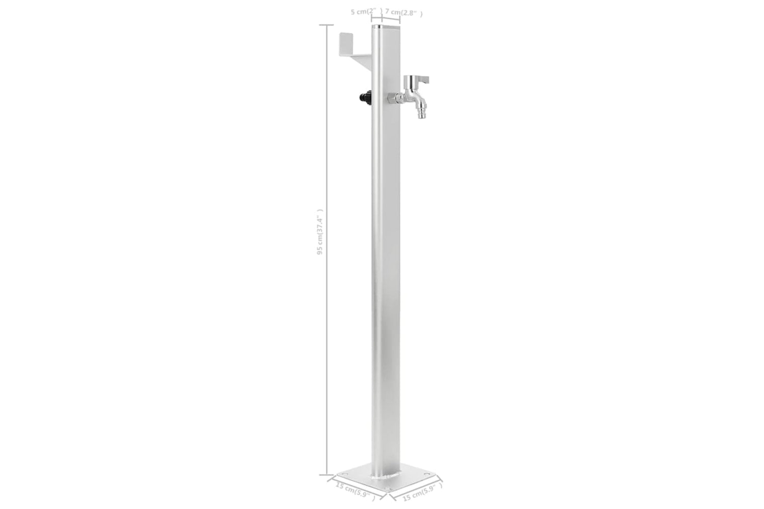 vidaXL 45458 Garden Water Column Aluminium 95cm-8