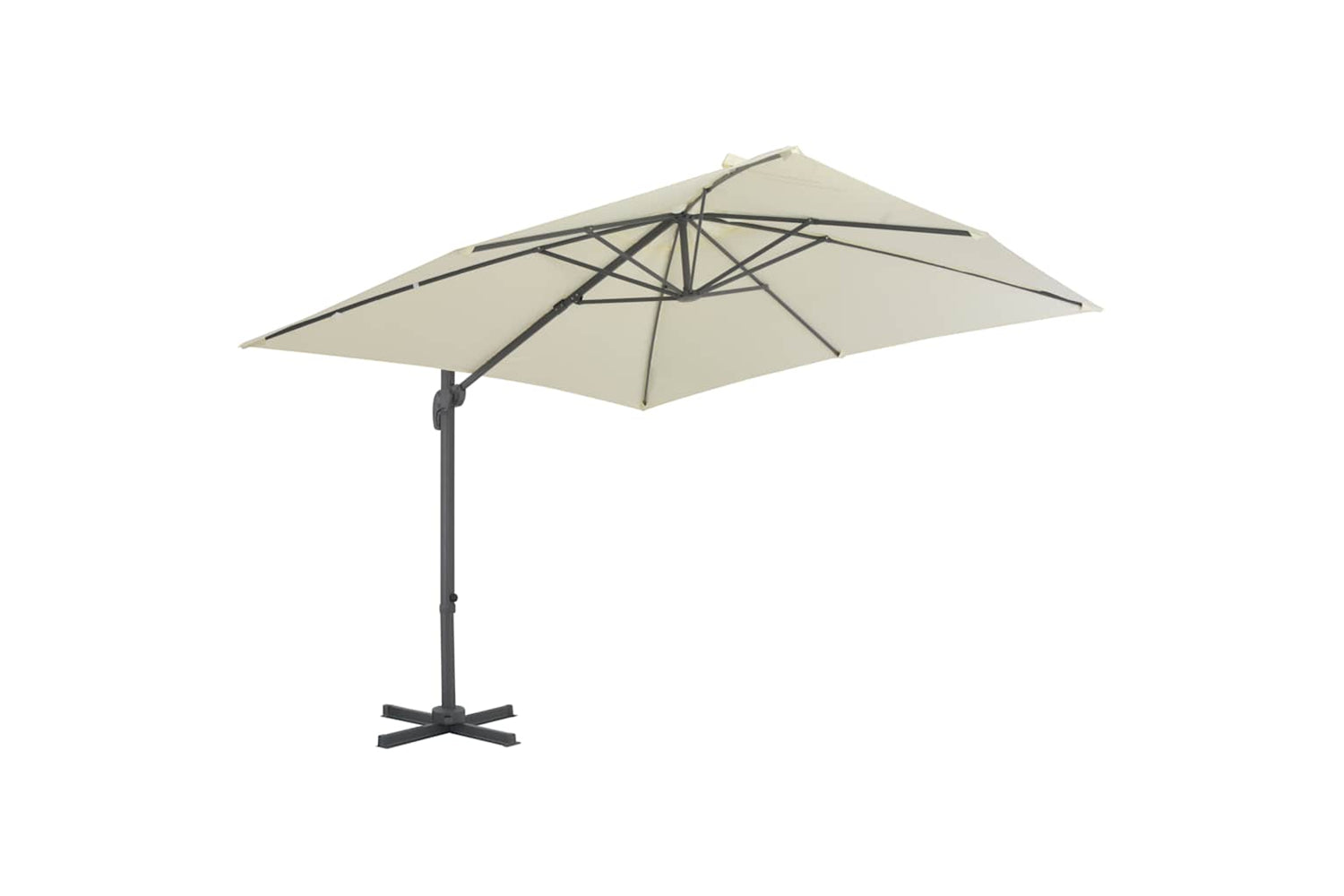 vidaXL 44632 Cantilever Umbrella With Aluminium Pole 300x300cm Sand-2